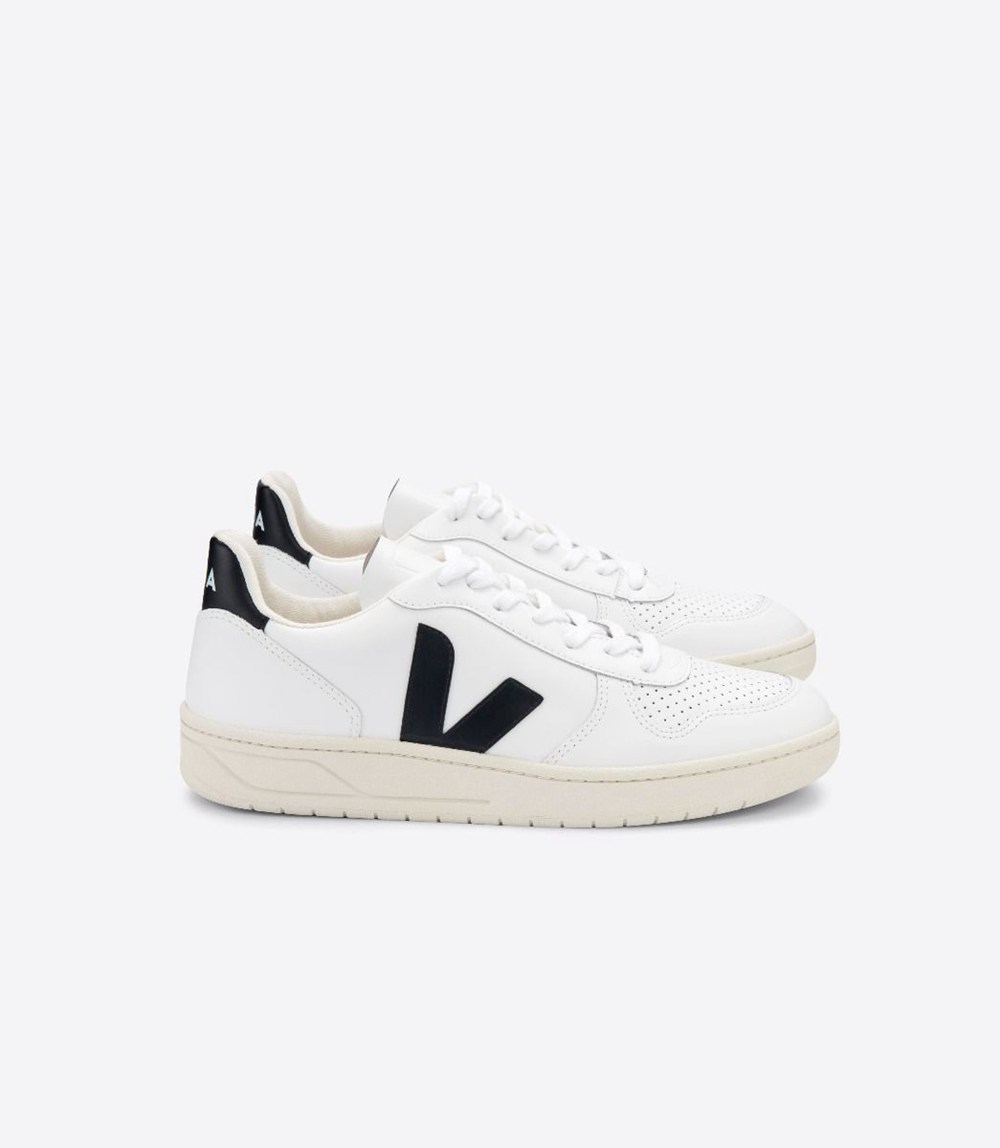 Veja Sneakers Barbati - V-10 Piele - Albi/Nigga - 6453927-QB